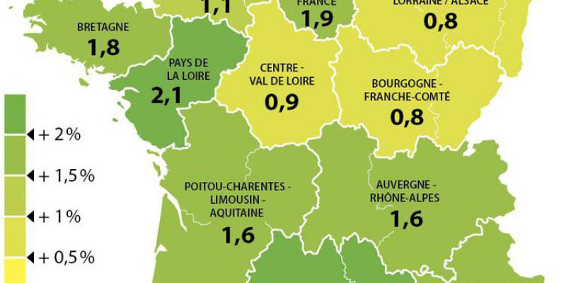 carte régions croissance