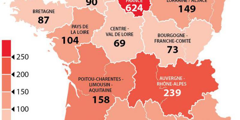 carte régions PIB