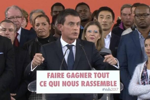 Candidat à la primaire de la gauche, Valls cible Macron, Fillon et le FN