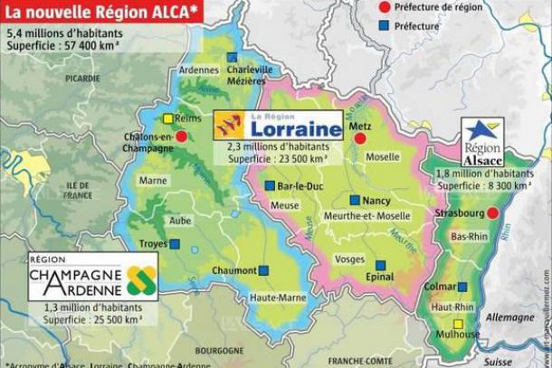 Le nom de la future région Alsace-Lorraine-Champagne-Ardenne fait débat